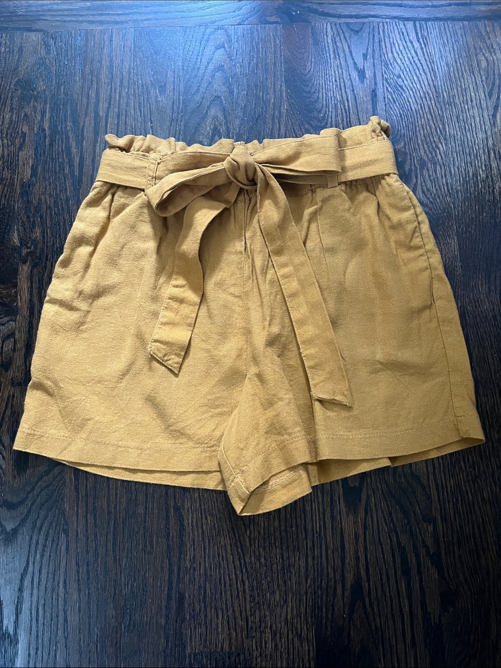 HAVE Mustard Tie-Waist Shorts Women’s Small